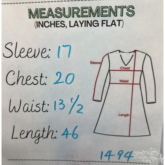 VTG Alison J. Midi Dress Womens Sz 12 Blue White Plaid 3/4 Sleeve Cottagecore - Picture 15 of 16